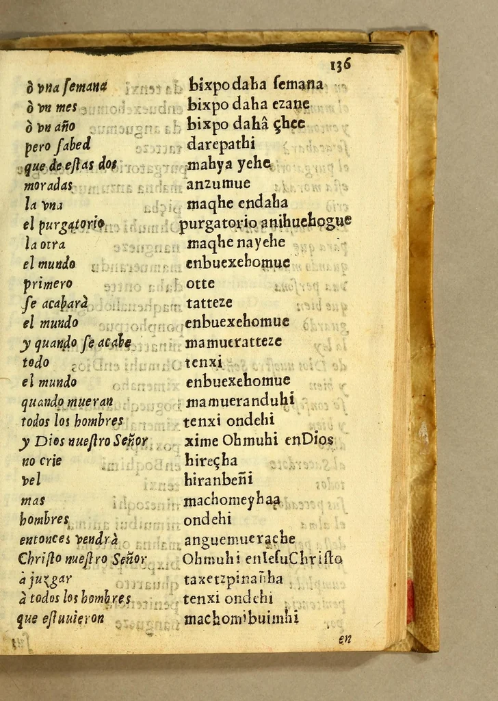 An illustration from Doctrina y enseñança en la lengua maçahua de cosas muy vtiles, y prouechosas para los ministros de doctrina, y para los naturales que hablan la lengua maçahua ..., 1637, leaf 287