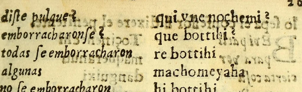 An illustration from Doctrina y enseñança en la lengua maçahua de cosas muy vtiles, y prouechosas para los ministros de doctrina, y para los naturales que hablan la lengua maçahua ..., 1637, leaf 65