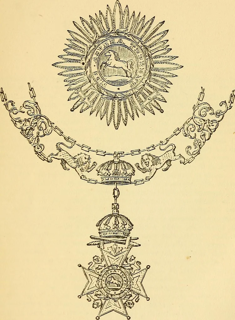 An illustration from Dod's peerage, baronetage and knightage, of Great Britain and Ireland, for ... : including all the titled classes, 1866, leaf 36