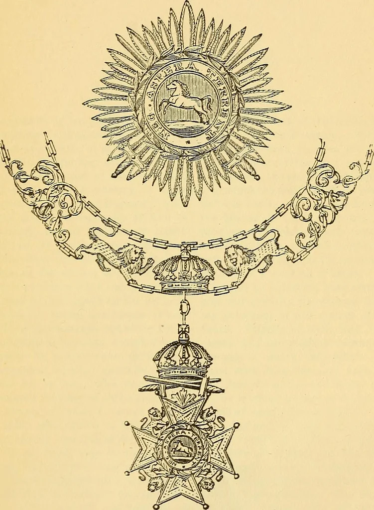 An illustration from Dod's peerage, baronetage and knightage, of Great Britain and Ireland, for ... : including all the titled classes, 1866, leaf 38