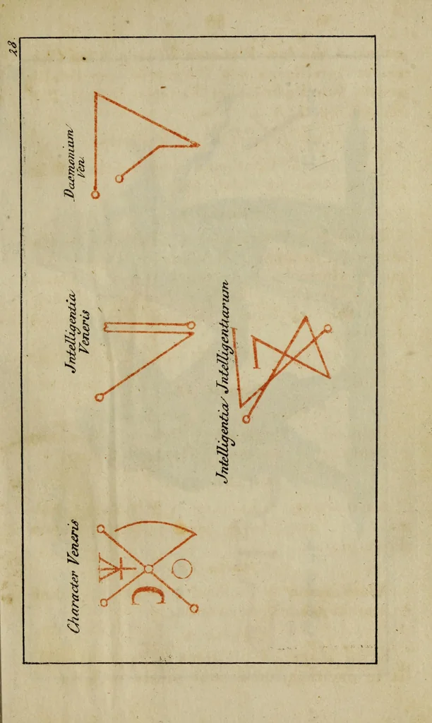 An illustration from Doktor Johannes Faust's Magia naturalis et innaturalis : oder, Dreifacher Höllenzwang, letztes Testament and Siegelkunst, nach einer kostbar ausgestattenten Handschrift in der Herzogl. Bibliothek zu Koburg vollständig und wortgetreu hrsg. in fünf Abtheilungen .., 1849, leaf 141