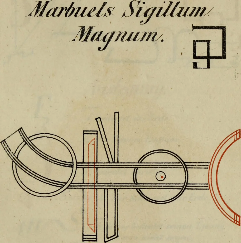 An illustration from Doktor Johannes Faust's Magia naturalis et innaturalis : oder, Dreifacher Höllenzwang, letztes Testament and Siegelkunst, nach einer kostbar ausgestattenten Handschrift in der Herzogl. Bibliothek zu Koburg vollständig und wortgetreu hrsg. in fünf Abtheilungen .., 1849, leaf 179