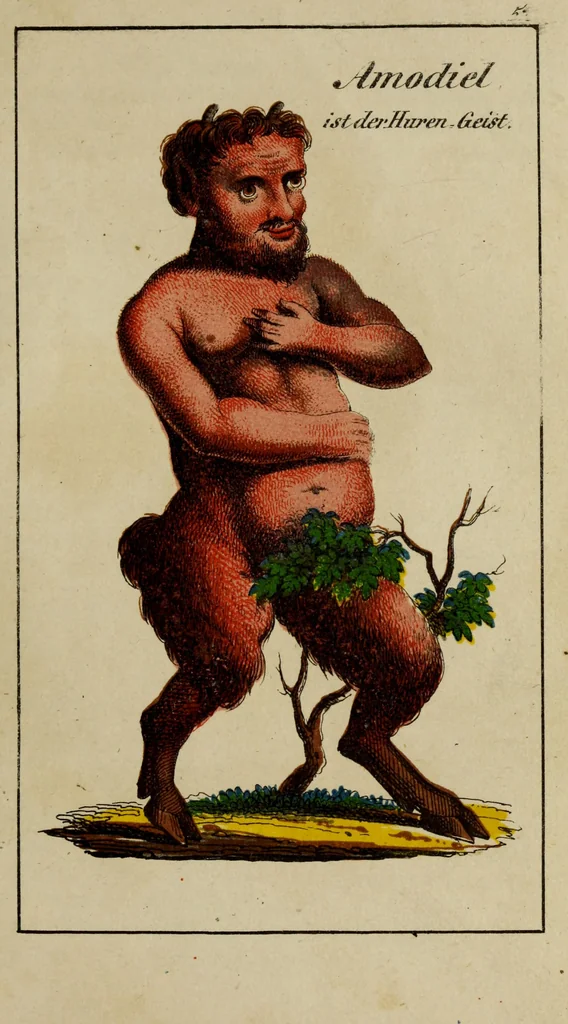 An illustration from Doktor Johannes Faust's Magia naturalis et innaturalis : oder, Dreifacher Höllenzwang, letztes Testament and Siegelkunst, nach einer kostbar ausgestattenten Handschrift in der Herzogl. Bibliothek zu Koburg vollständig und wortgetreu hrsg. in fünf Abtheilungen .., 1849, leaf 213