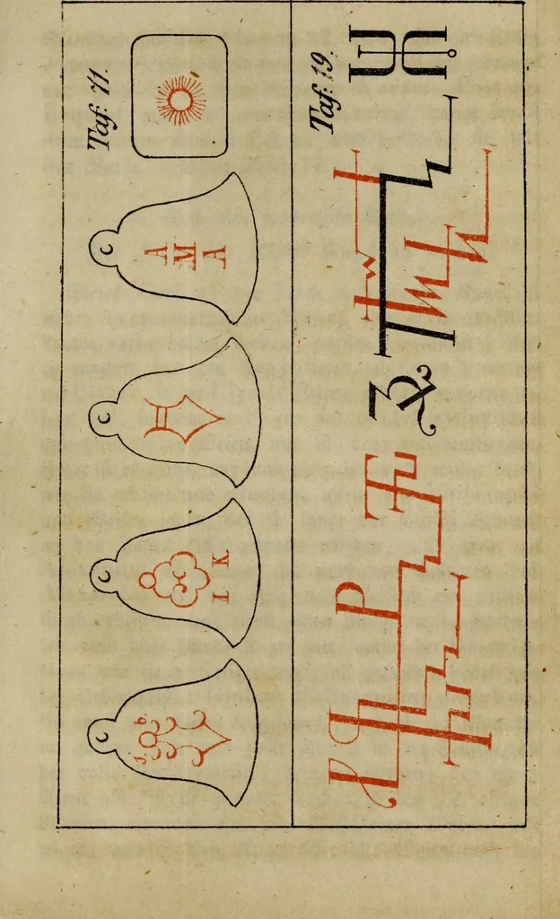 An illustration from Doktor Johannes Faust's Magia naturalis et innaturalis : oder, Dreifacher Höllenzwang, letztes Testament and Siegelkunst, nach einer kostbar ausgestattenten Handschrift in der Herzogl. Bibliothek zu Koburg vollständig und wortgetreu hrsg. in fünf Abtheilungen .., 1849, leaf 289