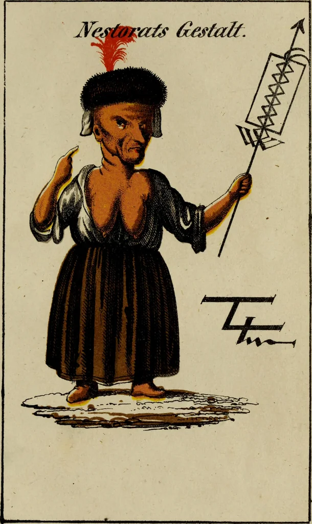 An illustration from Doktor Johannes Faust's Magia naturalis et innaturalis : oder, Dreifacher Höllenzwang, letztes Testament and Siegelkunst, nach einer kostbar ausgestattenten Handschrift in der Herzogl. Bibliothek zu Koburg vollständig und wortgetreu hrsg. in fünf Abtheilungen .., 1849, leaf 385