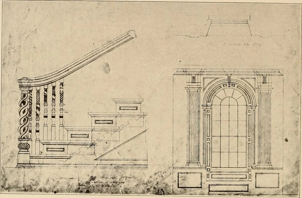 An illustration from Domestic architecture of the American colonies and of the early republic,, 1922, leaf 154