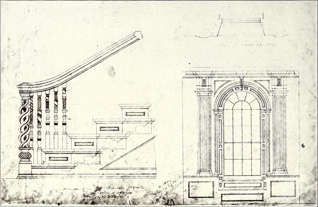 An illustration from Domestic architecture of the American colonies and of the early republic, 1922, leaf 157