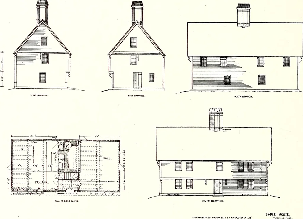 An illustration from Domestic architecture of the American colonies and of the early republic, 1922, leaf 45