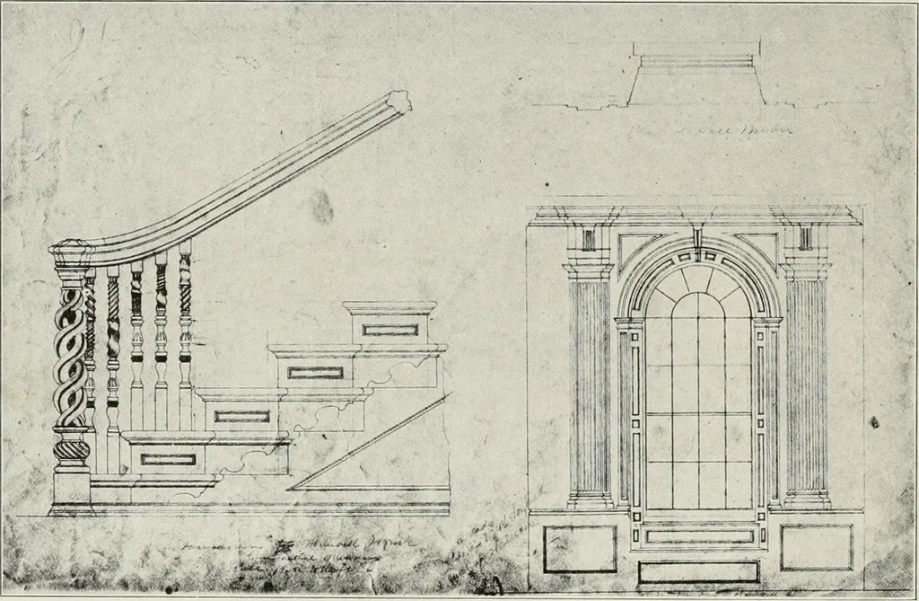 An illustration from Domestic architecture of the American colonies and of the early republic, 1922, leaf 157