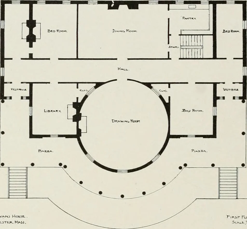 An illustration from Domestic architecture of the American colonies and of the early republic, 1922, leaf 187