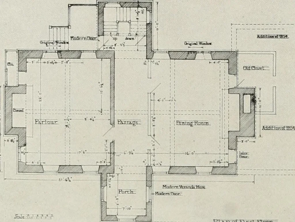 An illustration from Domestic architecture of the American colonies and of the early republic, 1922, leaf 65