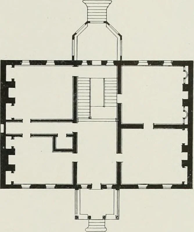 An illustration from Domestic architecture of the American colonies and of the early republic, 1922, leaf 98