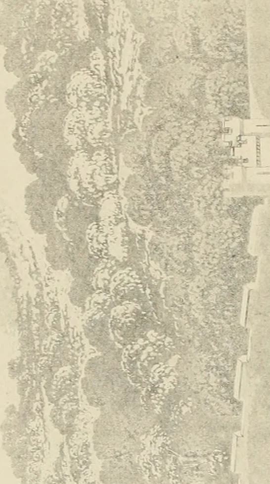 An illustration from Domestic architecture, being a series of designs, for mansions, villas, rectory houses, parsonage houses, bailiff's lodge, gardener's lodge, game-keeper's lodge, park-gate lodges, etc., in the Grecian, Italian, and old English style of architecture : with observations on the appropriate choice of site, the whole designed with strict reference to the practicability of erection, and with due attention to the important consideration of uniting elegance, convenience and domestic comfort with economy, the whole being the result of upwards of thirty years professional experience : with accurate estimates appended to each design, 1850, leaf 114