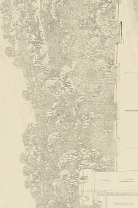 An illustration from Domestic architecture, being a series of designs, for mansions, villas, rectory houses, parsonage houses, bailiff's lodge, gardener's lodge, game-keeper's lodge, park-gate lodges, etc., in the Grecian, Italian, and old English style of architecture : with observations on the appropriate choice of site, the whole designed with strict reference to the practicability of erection, and with due attention to the important consideration of uniting elegance, convenience and domestic comfort with economy, the whole being the result of upwards of thirty years professional experience : with accurate estimates appended to each design, 1850, leaf 114