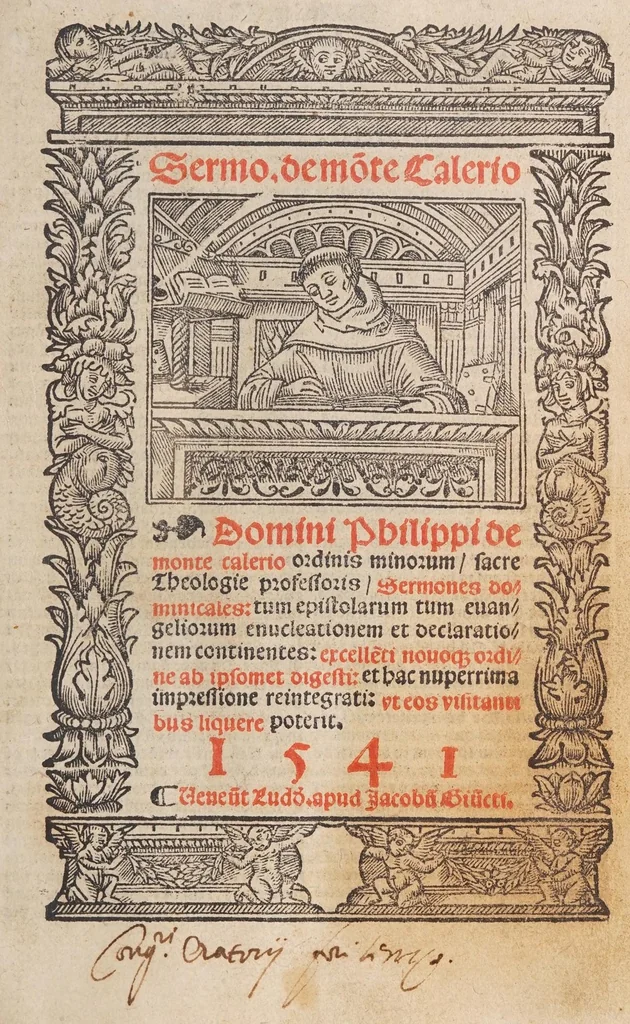 An illustration from Domini Philippi de Monte Calerio, ordinis minorum, sacre theologie professoris, Sermones dominicales, 1541, leaf 5