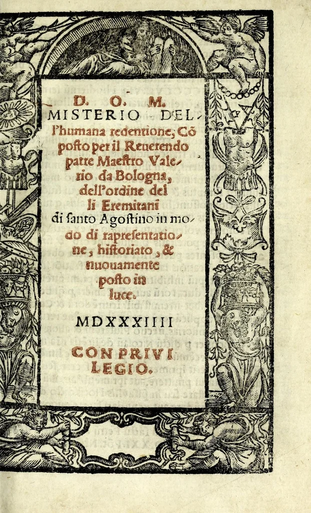 An illustration from D. O. M. Misterio dell'humana redentione, 1534, leaf 5