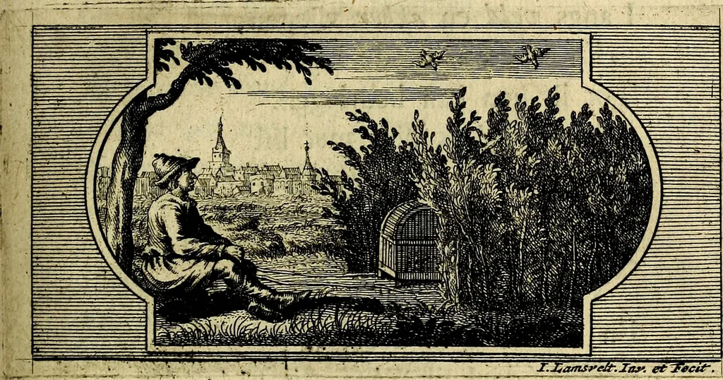 An illustration from Doorlugte voorbeelden der ouden : leerzaame zinnebeelden, nevens 't treurspel van L. Junius Brutus, vaderlyke gestrengheid, en verscheide gedigten, 1725, leaf 234