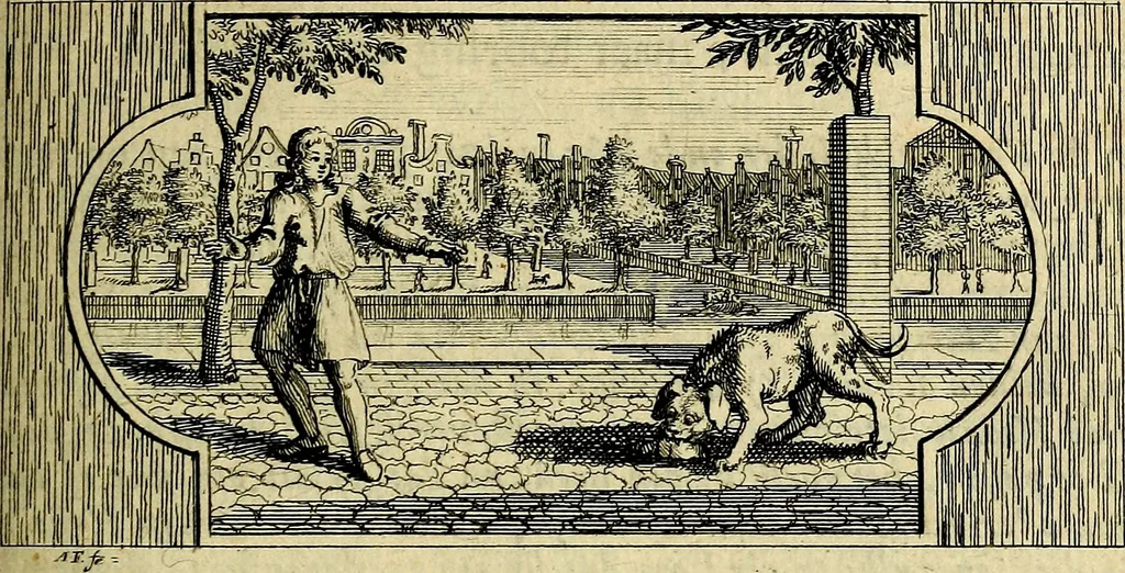 An illustration from Doorlugte voorbeelden der ouden : leerzaame zinnebeelden, nevens 't treurspel van L. Junius Brutus, vaderlyke gestrengheid, en verscheide gedigten, 1725, leaf 284