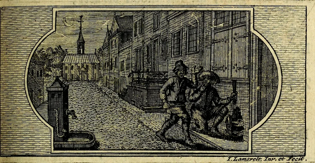 An illustration from Doorlugte voorbeelden der ouden : leerzaame zinnebeelden, nevens 't treurspel van L. Junius Brutus, vaderlyke gestrengheid, en verscheide gedigten, 1725, leaf 324