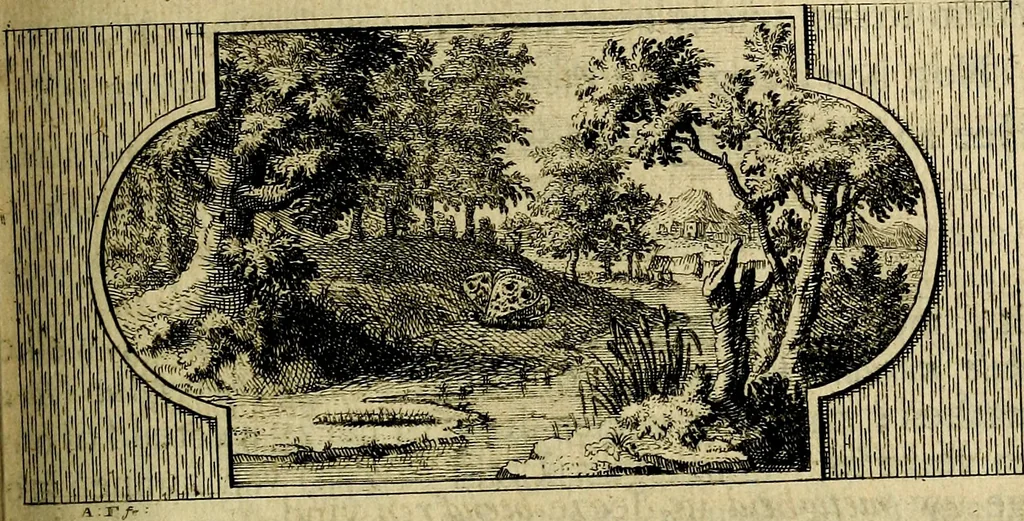 An illustration from Doorlugte voorbeelden der ouden : leerzaame zinnebeelden, nevens 't treurspel van L. Junius Brutus, vaderlyke gestrengheid, en verscheide gedigten, 1725, leaf 358