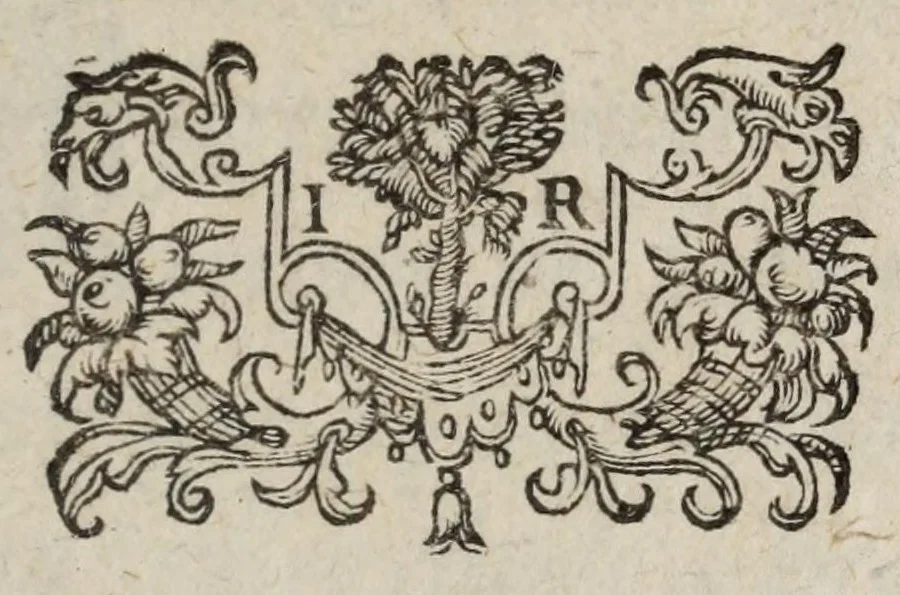 An illustration from Dovze fables de flevves ov fontaines : avec la description pour la peinture, & les epigrammes, 1585, leaf 3