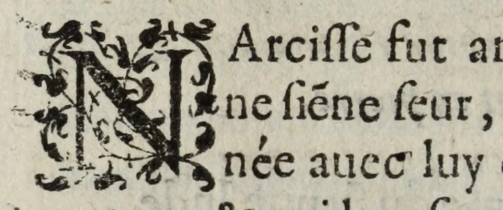 An illustration from Dovze fables de flevves ov fontaines : avec la description pour la peinture, & les epigrammes, 1585, leaf 32