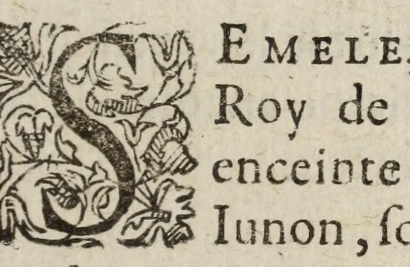 An illustration from Dovze fables de flevves ov fontaines : avec la description pour la peinture, & les epigrammes, 1585, leaf 9