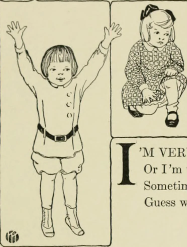 An illustration from Dramatic games and dances for little children, 1914, leaf 30