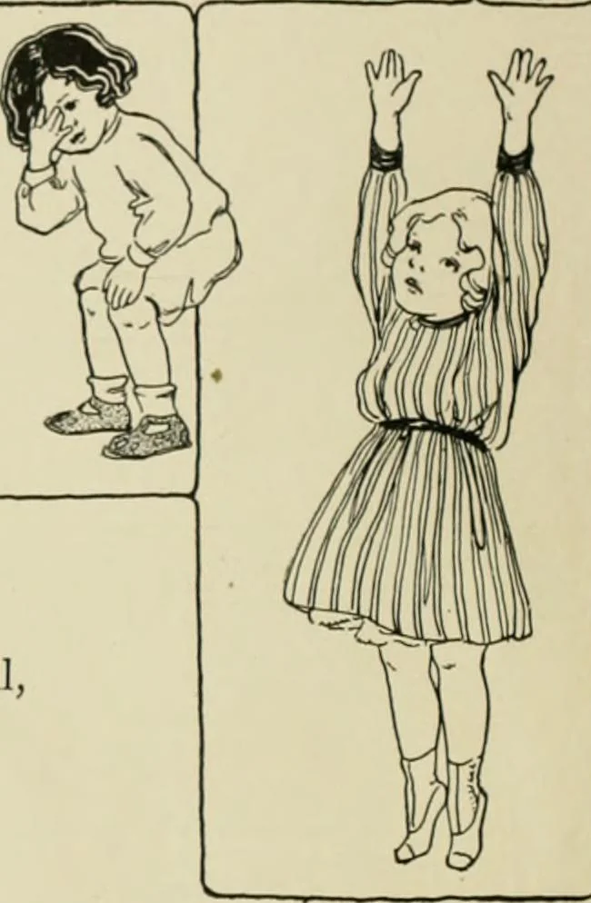 An illustration from Dramatic games and dances for little children, 1914, leaf 30