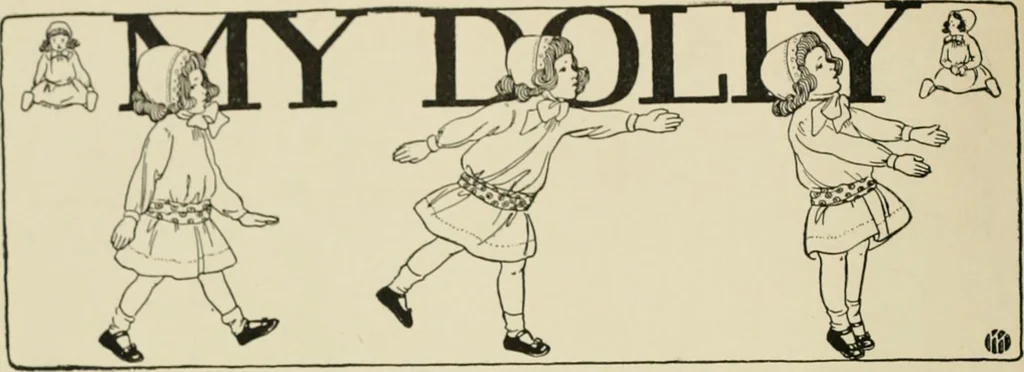 An illustration from Dramatic games and dances for little children, 1914, leaf 36
