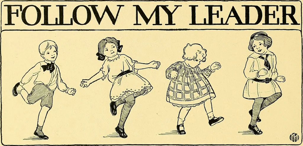 An illustration from Dramatic games and dances for little children, 1914, leaf 15