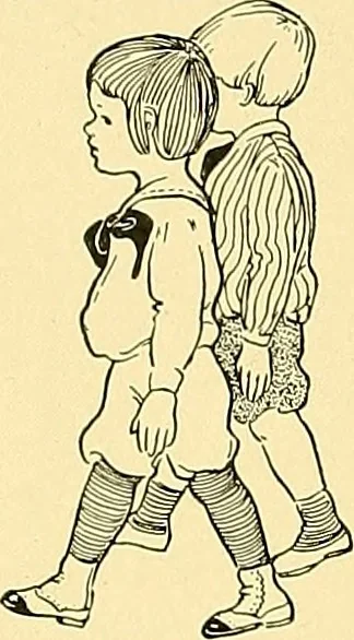 An illustration from Dramatic games and dances for little children, 1914, leaf 21