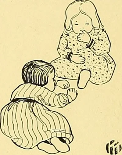 An illustration from Dramatic games and dances for little children, 1914, leaf 43
