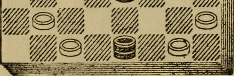 An illustration from Draughts : Gould's problems, critical positions and games by all the greatest players and composers of the world, the whole interspersed with notes on the positions / by Joseph Gould, 1895, leaf 365