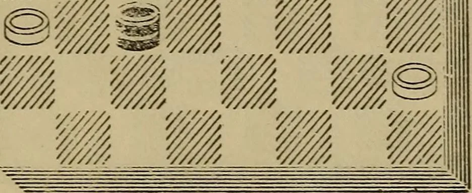 An illustration from Draughts : Gould's problems, critical positions and games by all the greatest players and composers of the world, the whole interspersed with notes on the positions / by Joseph Gould, 1895, leaf 41