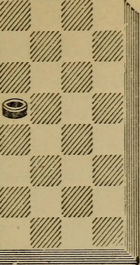 An illustration from Draughts : Gould's problems, critical positions and games by all the greatest players and composers of the world, the whole interspersed with notes on the positions / by Joseph Gould, 1895, leaf 56