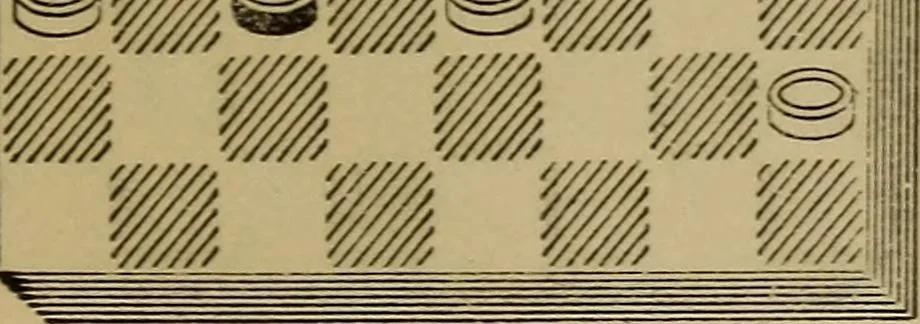 An illustration from Draughts : Gould's problems, critical positions and games by all the greatest players and composers of the world, the whole interspersed with notes on the positions / by Joseph Gould, 1895, leaf 60