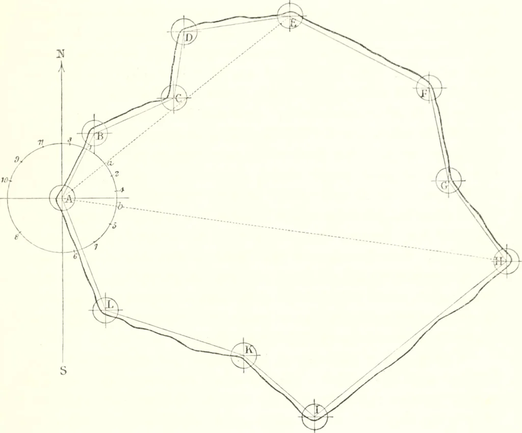 An illustration from The draughtsman's handbook of plan and map drawing, including instructions for the preparation of engineering, architectural, and mechanical drawings, 1874, leaf 105