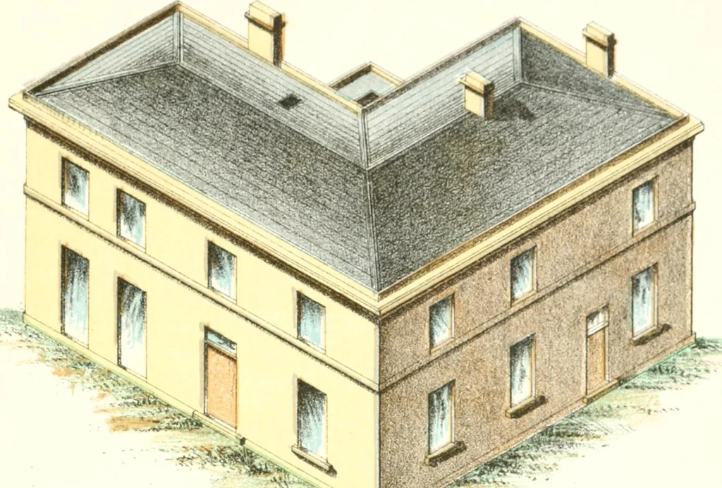 An illustration from The draughtsman's handbook of plan and map drawing, including instructions for the preparation of engineering, architectural, and mechanical drawings, 1874, leaf 227