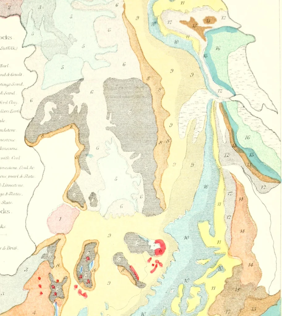 An illustration from The draughtsman's handbook of plan and map drawing, including instructions for the preparation of engineering, architectural, and mechanical drawings, 1874, leaf 229