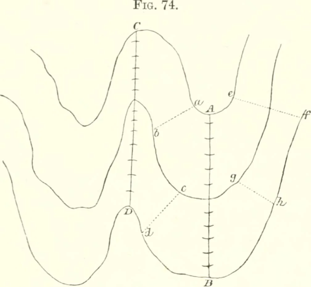 An illustration from The draughtsman's handbook of plan and map drawing, including instructions for the preparation of engineering, architectural, and mechanical drawings, 1874, leaf 76