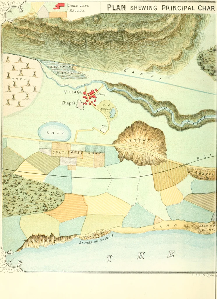 An illustration from The draughtsman's handbook of plan and map drawing, including instructions for the preparation of engineering, architectural, and mechanical drawings, 1874, leaf 8