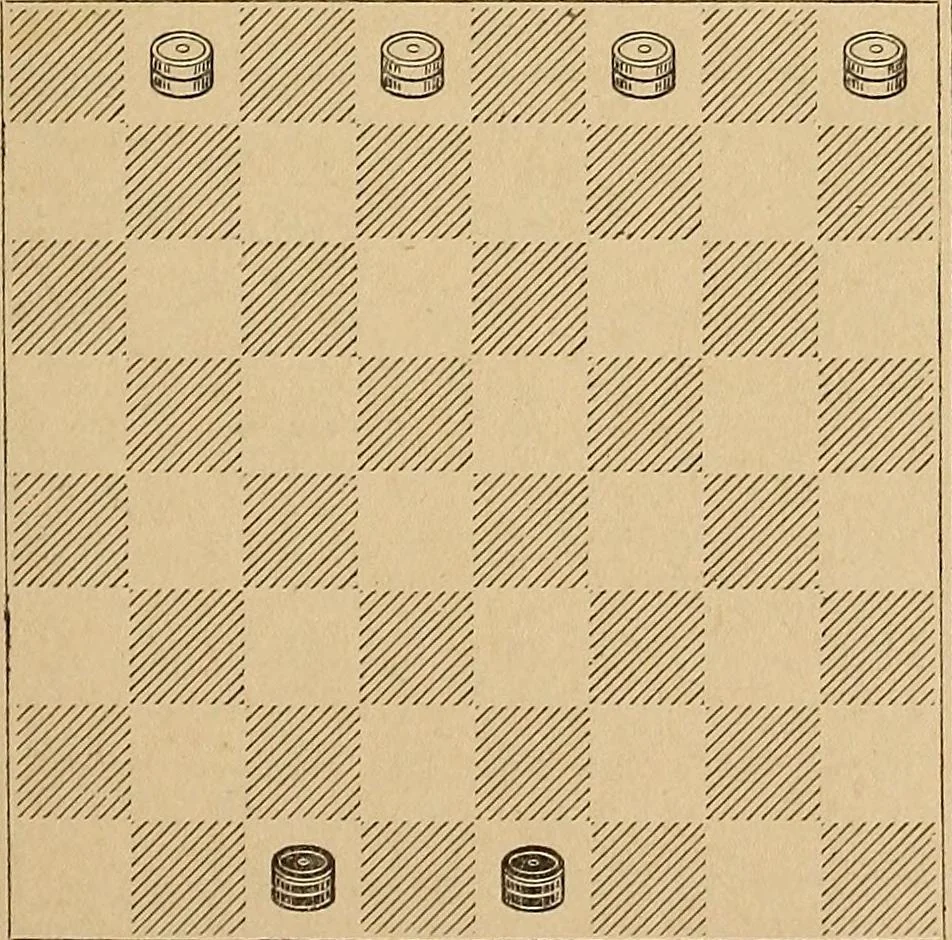 An illustration from The draughts-player's guide and companion : a guide to the student, and a companion for the advanced player, 1890, leaf 140