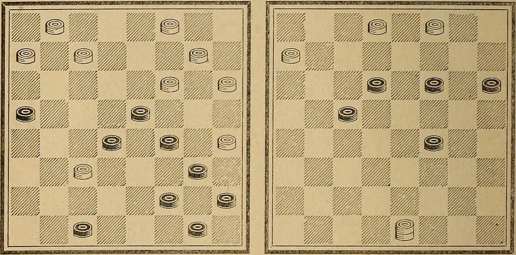 An illustration from The draughts-player's guide and companion : a guide to the student, and a companion for the advanced player, 1890, leaf 143