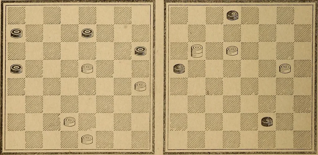 An illustration from The draughts-player's guide and companion : a guide to the student, and a companion for the advanced player, 1890, leaf 143