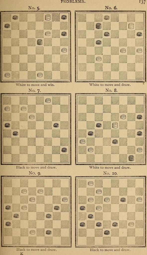 An illustration from The draughts-player's guide and companion : a guide to the student, and a companion for the advanced player, 1890, leaf 144