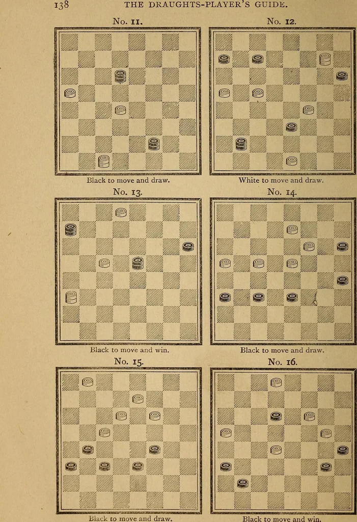An illustration from The draughts-player's guide and companion : a guide to the student, and a companion for the advanced player, 1890, leaf 145