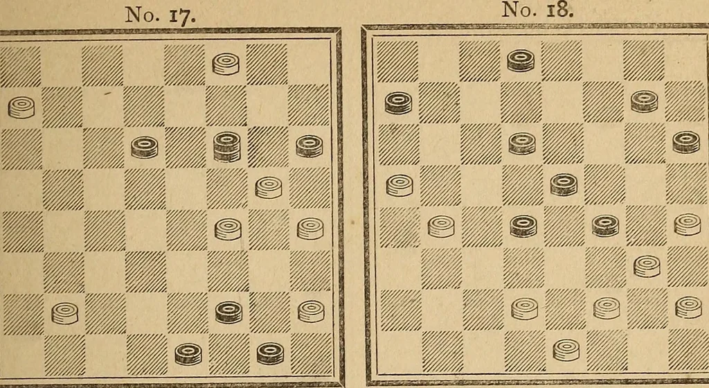 An illustration from The draughts-player's guide and companion : a guide to the student, and a companion for the advanced player, 1890, leaf 146