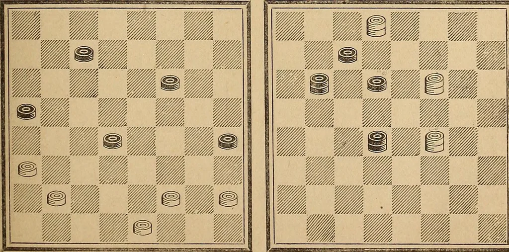 An illustration from The draughts-player's guide and companion : a guide to the student, and a companion for the advanced player, 1890, leaf 148