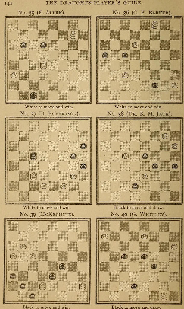 An illustration from The draughts-player's guide and companion : a guide to the student, and a companion for the advanced player, 1890, leaf 149